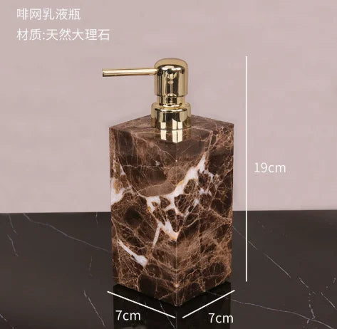 Dark Natural Marble Bathroom Brown Luxury Toothbrush Holder