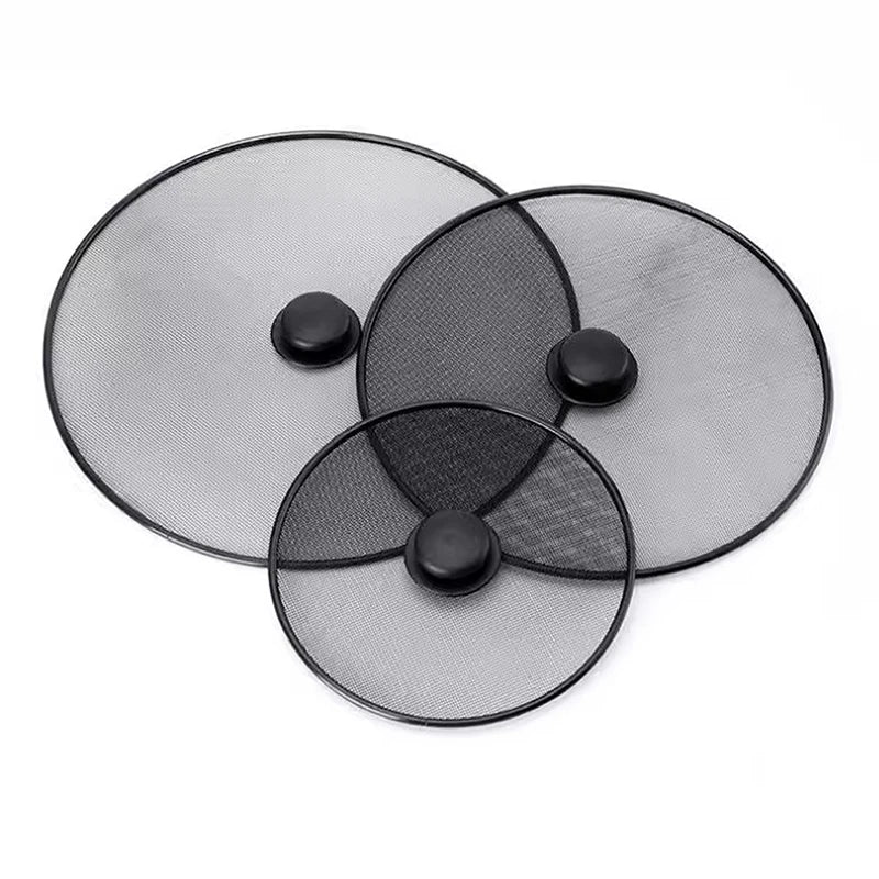Pc Black Splatter Screen Anti Grease Frying Pan