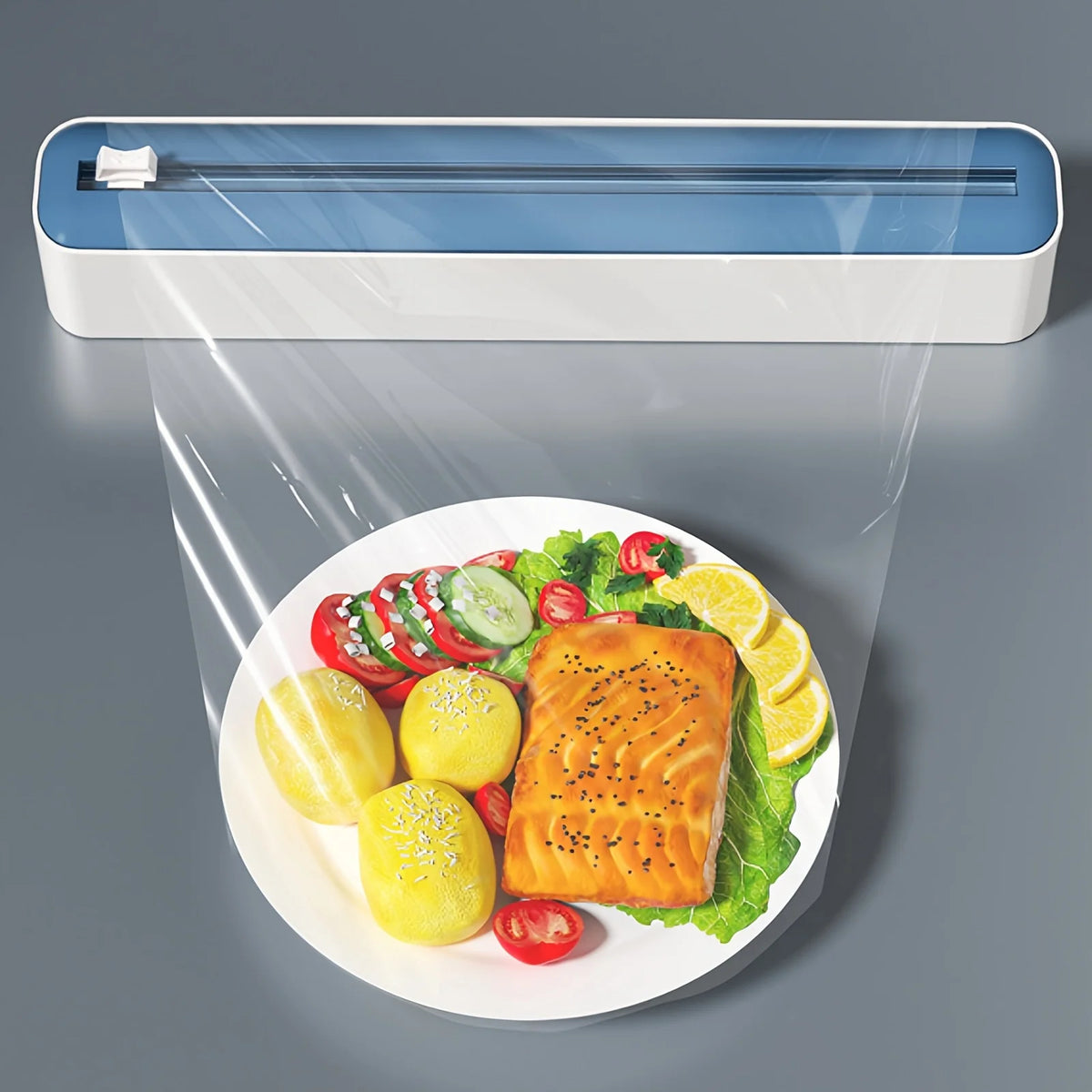 2-In-1 Plastic Wrap & Foil Dispenser Slide Cutter