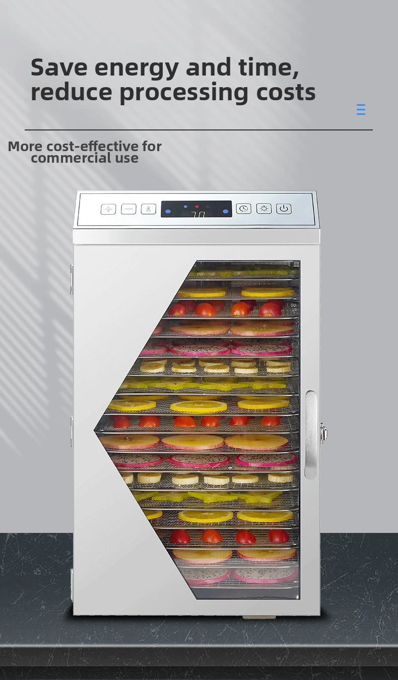 18-Tier Commercial Food Dehydrator Heavy-Duty Dryer Meat Fruits