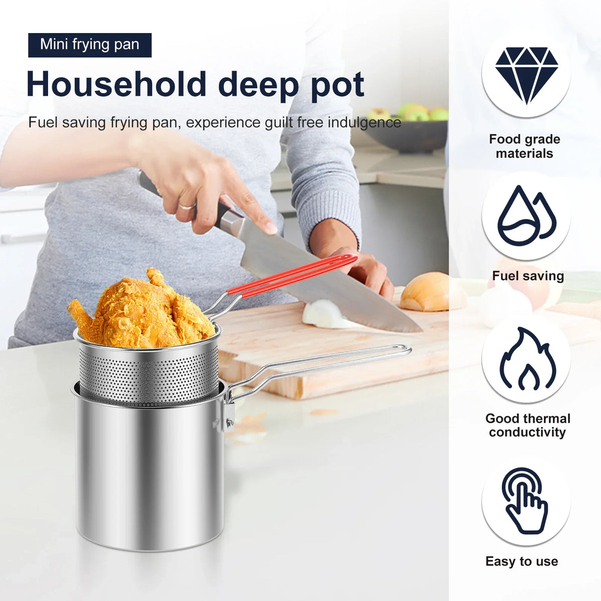 Stainless Steel Deep Fryer Frying Basket Oil Fryer