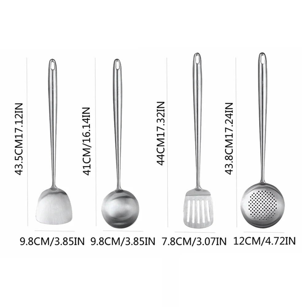 316 Stainless Steel Wok Spatula Metal Utensils Slotted