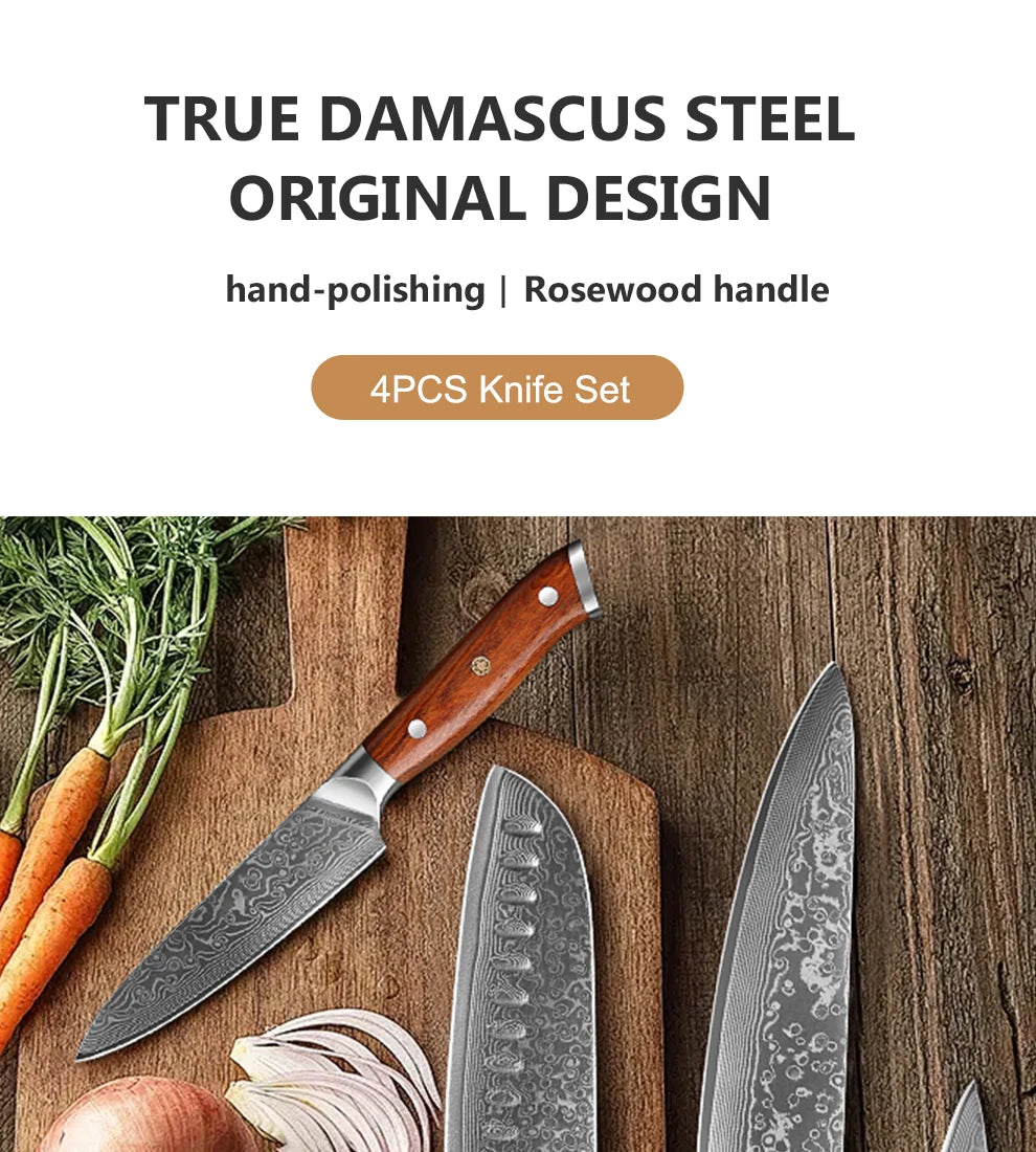 1-4 Knife 67 Layer Damascus Stee Super Sharp