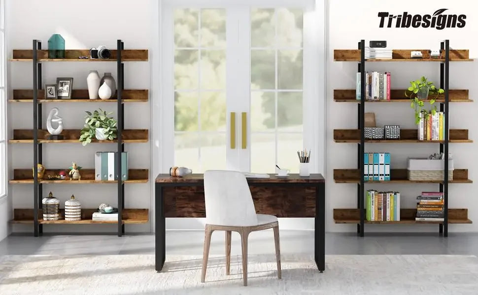 Tribesigns Bookshelf Storage Rack Standing Shelf Tier Industrial