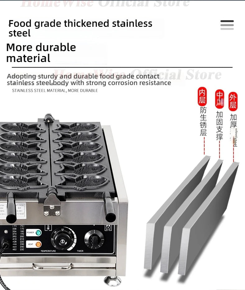 Homewise Taiyaki Maker Fish Waffle Machine Fish Cake