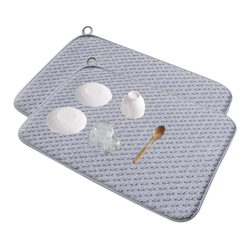 Dish Drying Pad Slip Resistant Dishwashing Mat Waterproof