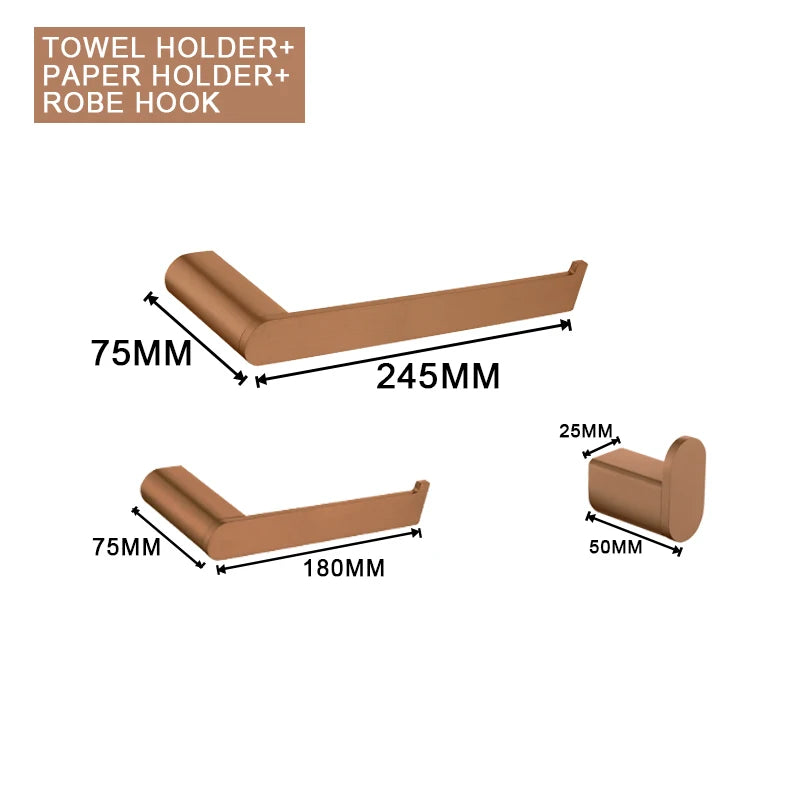 Brushed Rose Gold Storage Rack Towel Bar Tissue