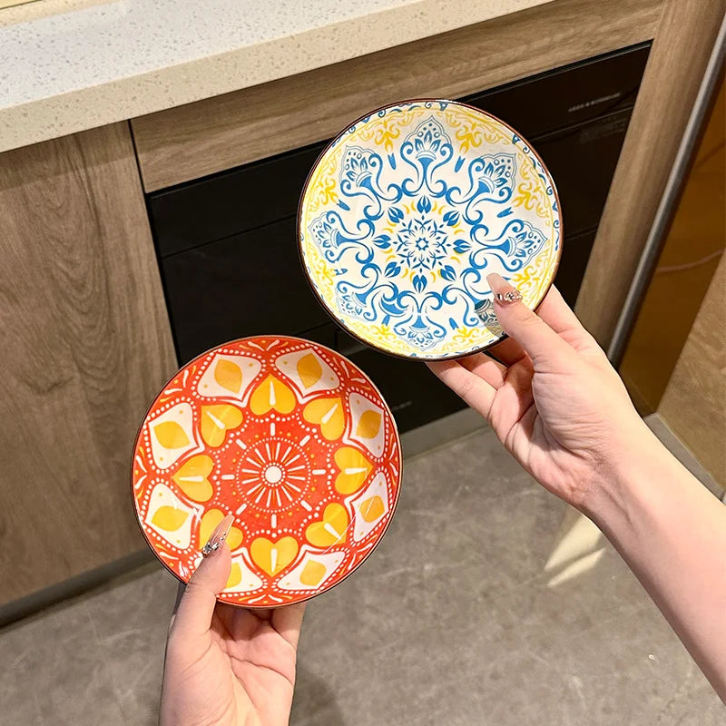 6pcs- Ceramic Bohemia Plate Salad Plate Appetizer Serving