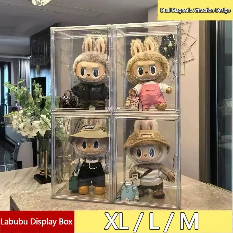 Labubu Storage Box Display Stand Transparent Dustproof Blind
