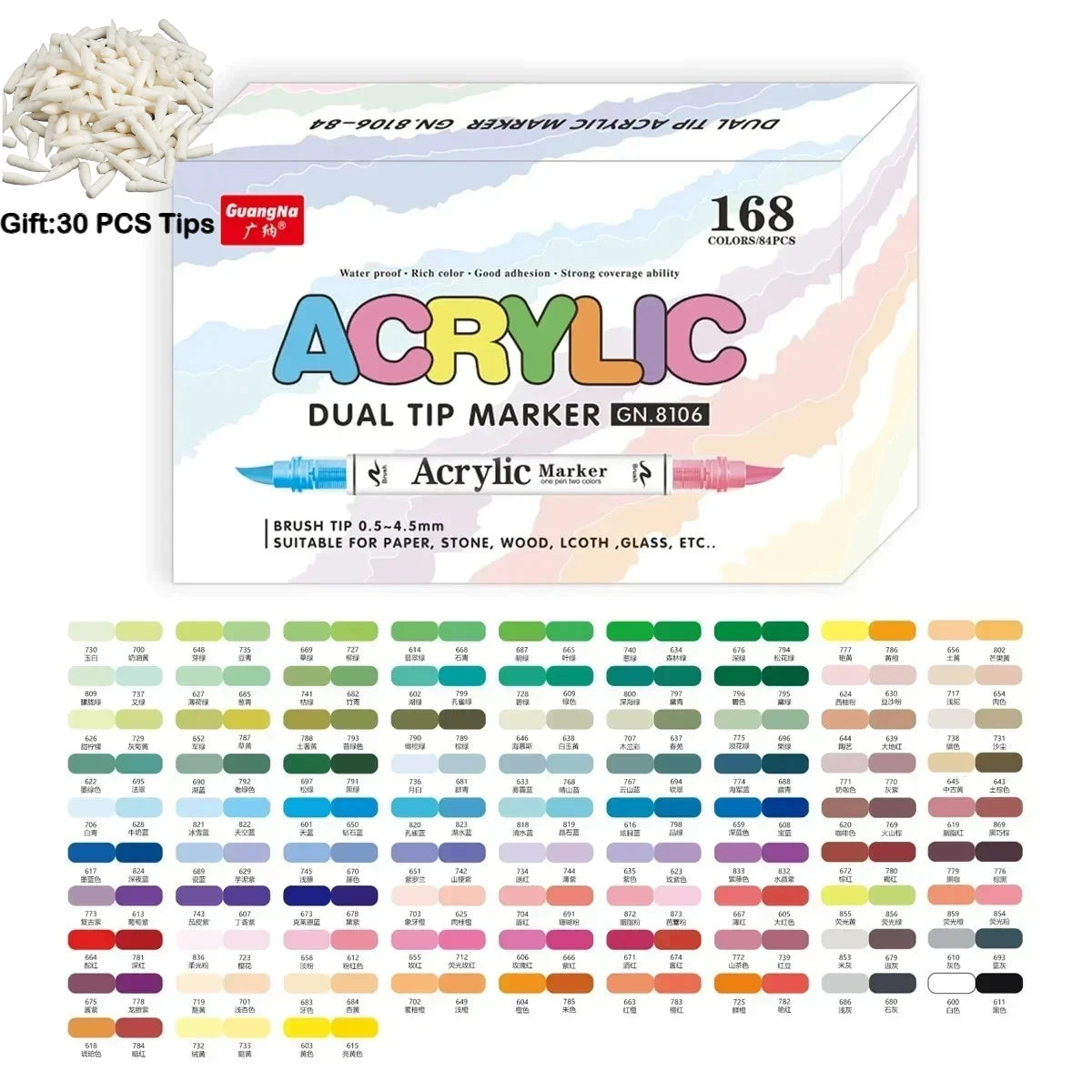 Guangna 12-360 Colors Acrylic Paint Pens Pencil Brush