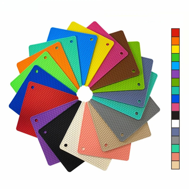 18cm Square Silicone Mat Heat Resistant Potholder Dining