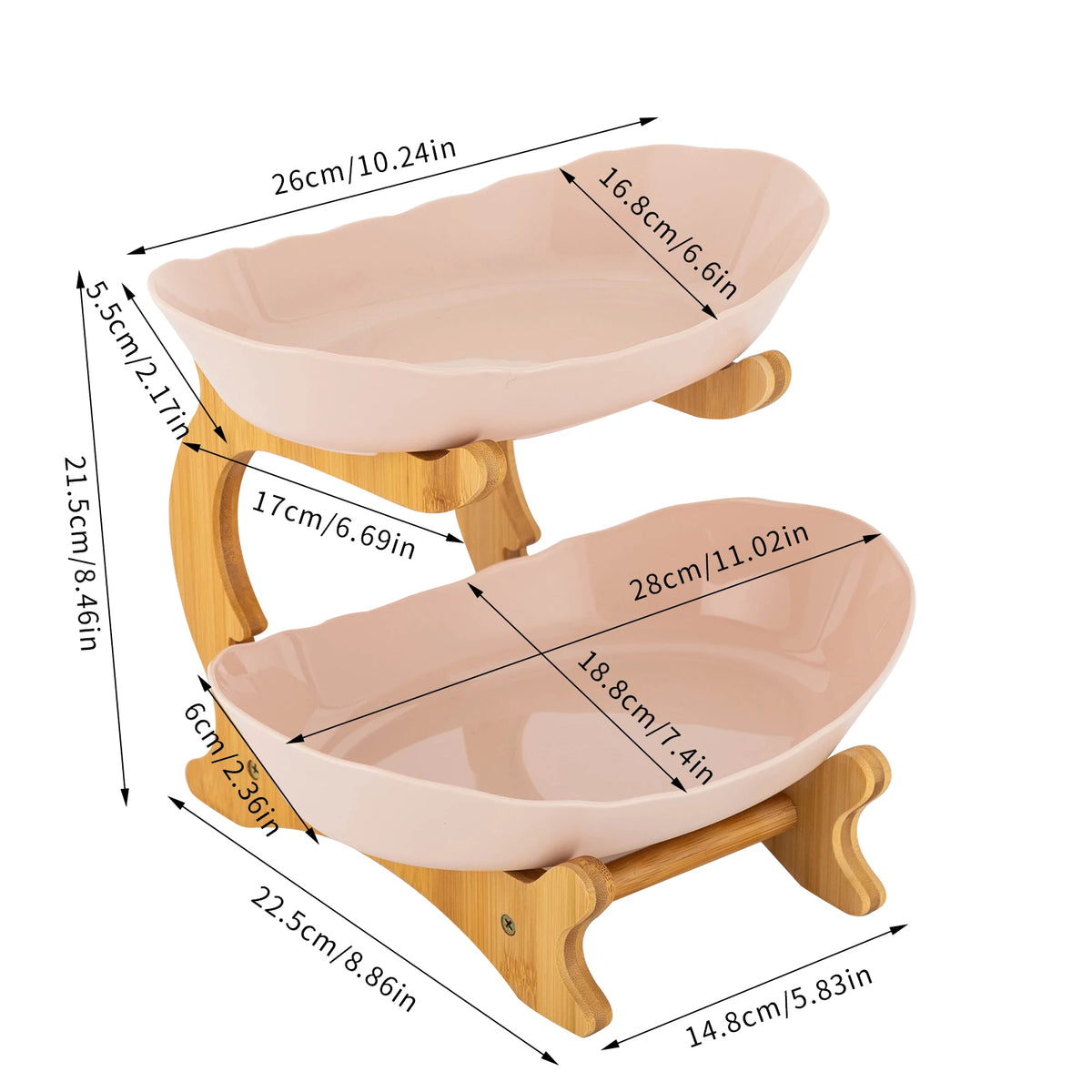 Tier Beige Fruit Bowl Fruit Basket Stand Fruit