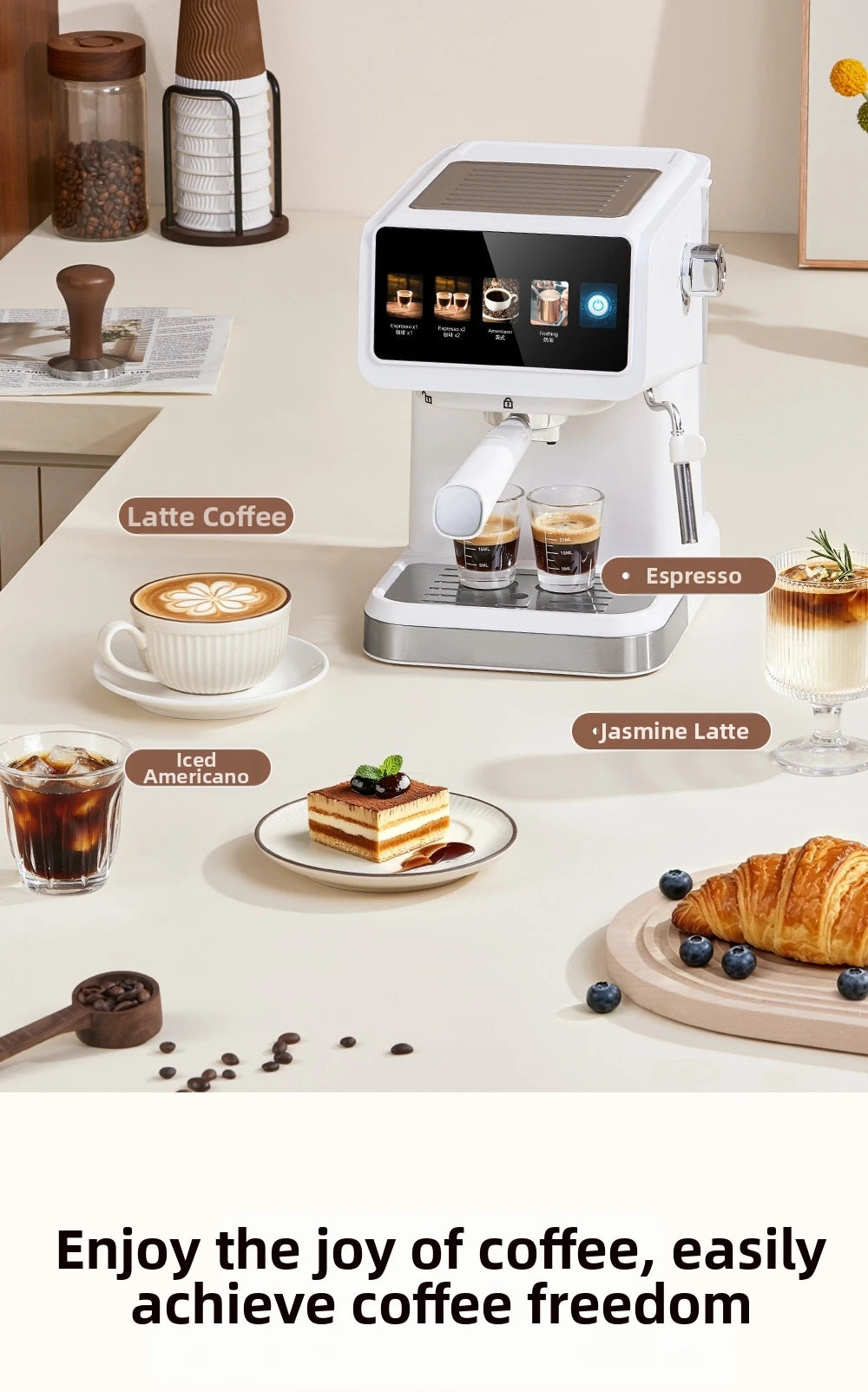 20bar Espresso Machine Steam Milk Frother Coffee Maker
