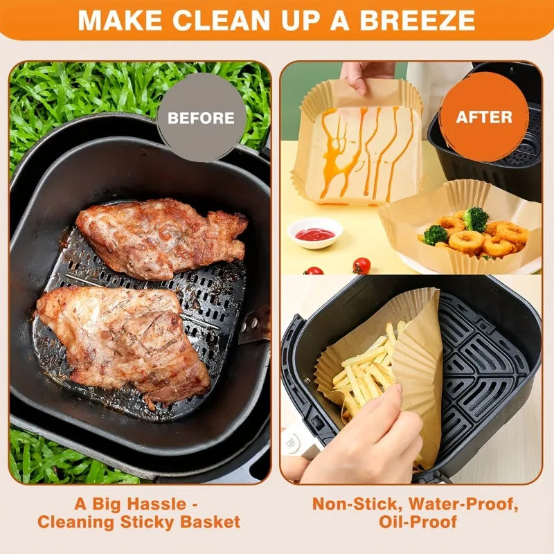 Disposable Air Fryer Paper Square Airfryer Baking Paper