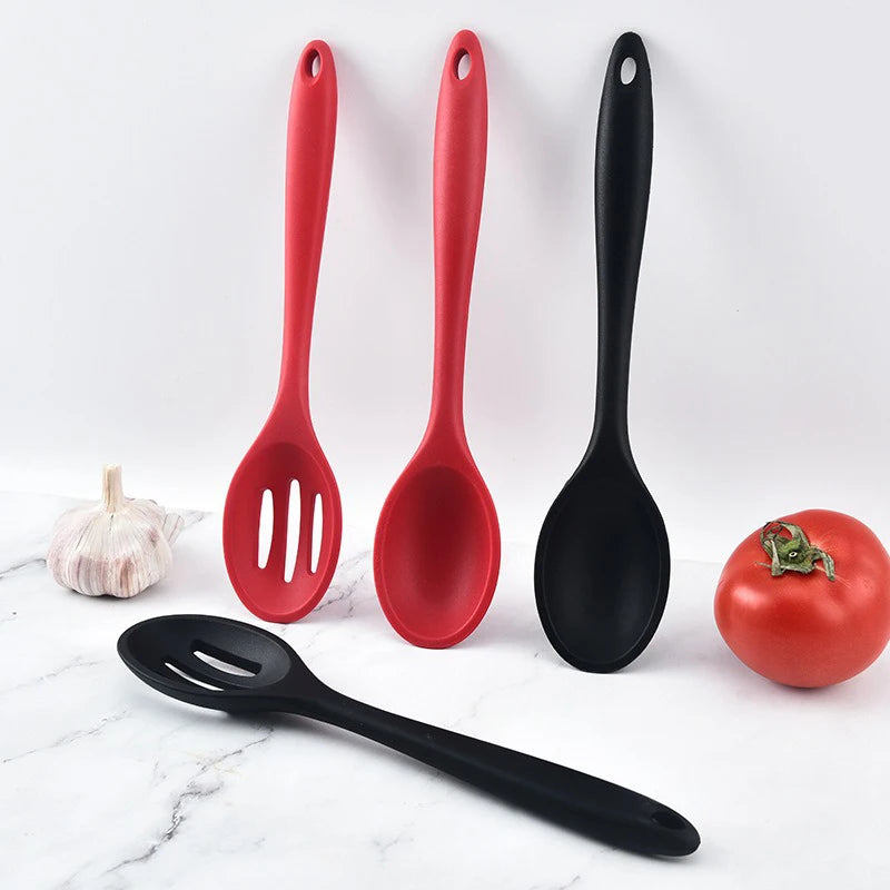 2pcs Silicone Scoop Long Handle Soup Scoop Salad