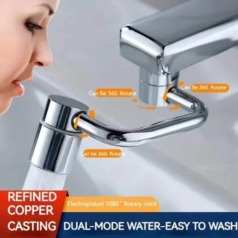 1pc 1080 Swivel Stainless Steel Faucet Extender Splashproof