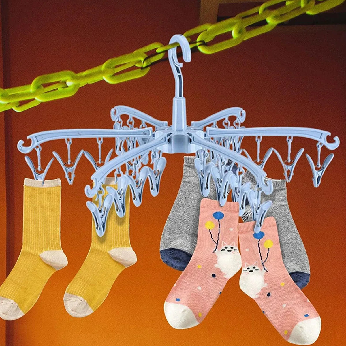 Sock Drying Rack Folding Laundry Clothes Hanger 24