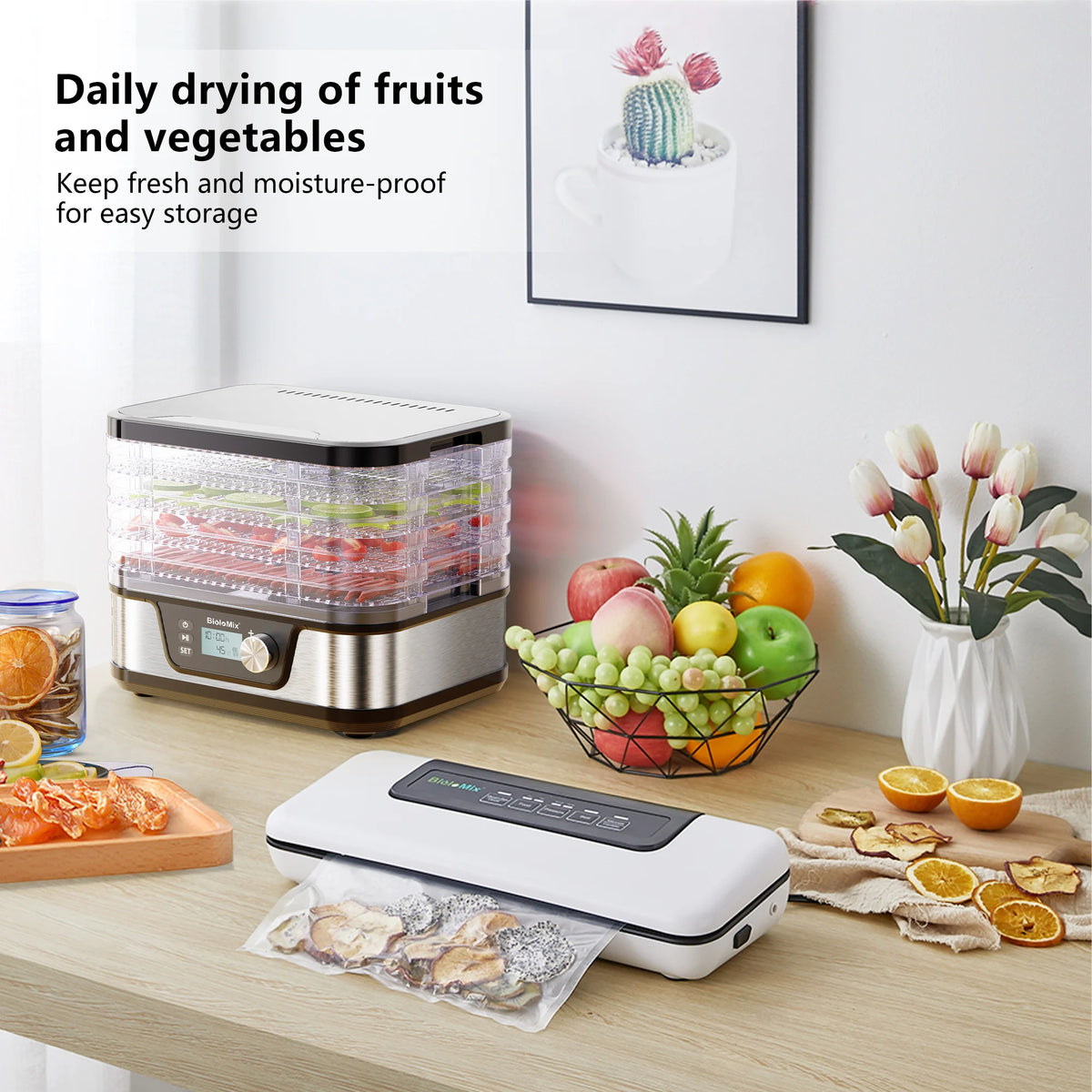 Biolomix 10l Food Dehydrator 5-Tray Bpa-Free Digital Timer
