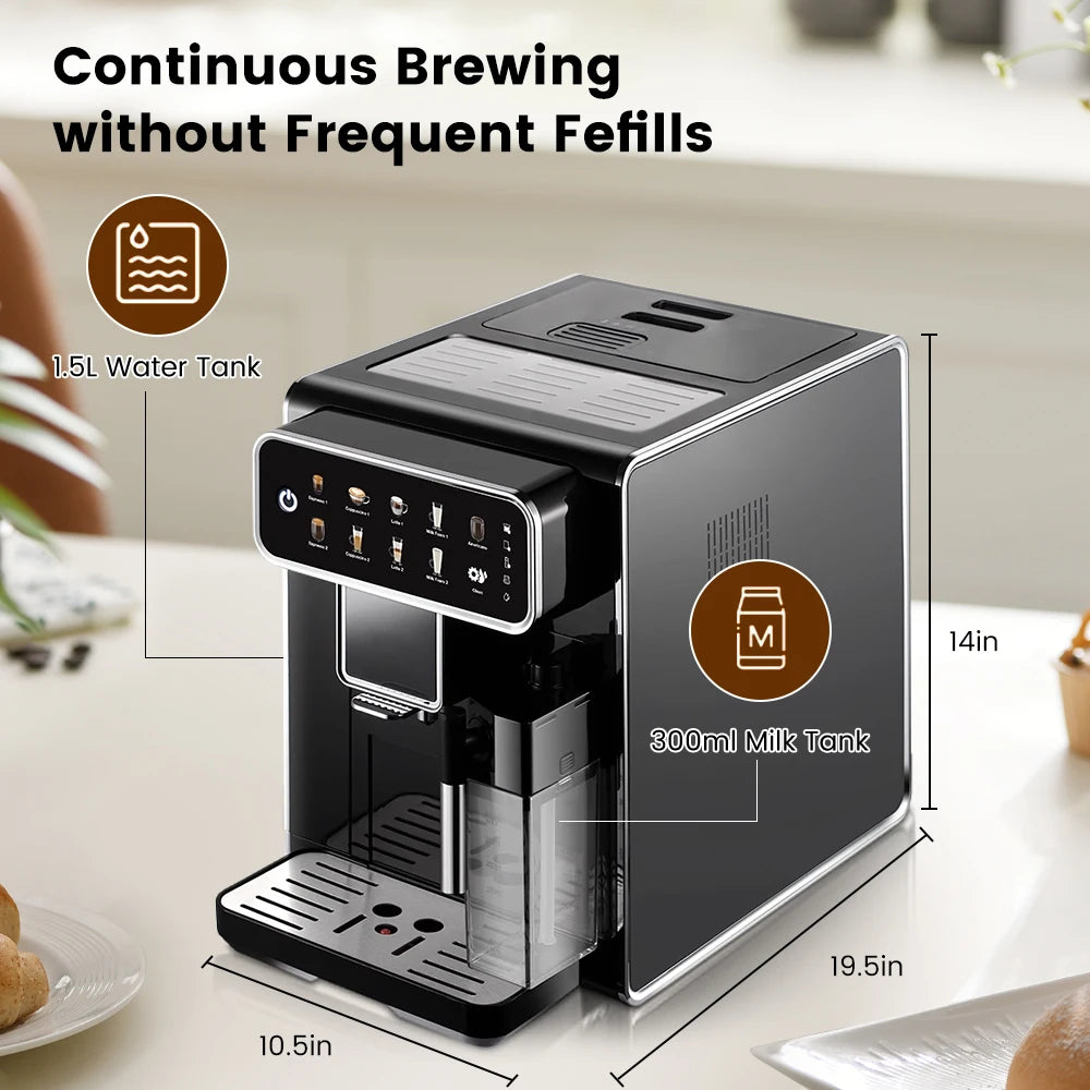 Mcilpoog Am7203 Automatic Espresso Machine Built-In Milk Frother