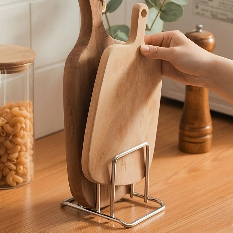 1pc Space-Saving Stainless Steel Pot Lid Cutting Board