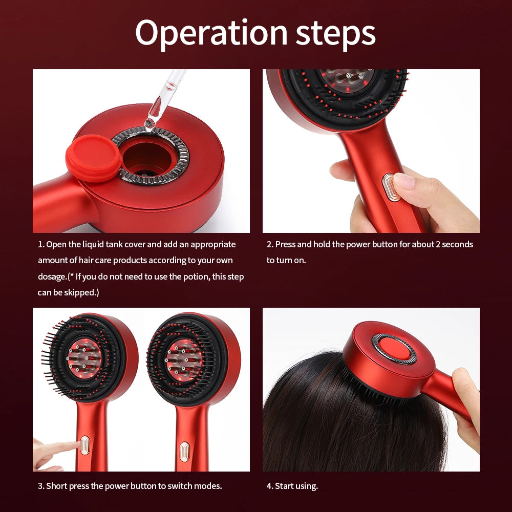 Electric Vibration Massage Comb Red Light Therapy Hair
