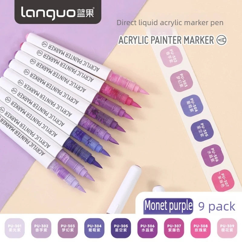 Languo 288/9 Colors Direct Liquid Acrylic Marker Soft