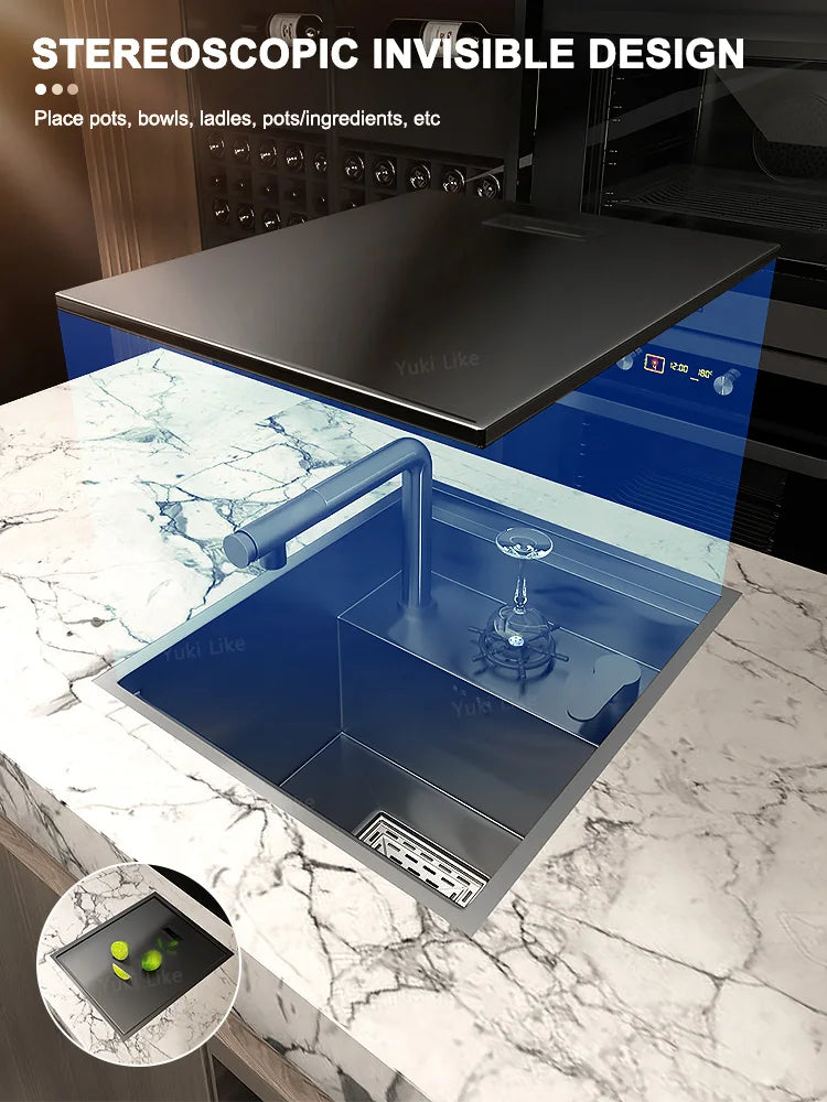 Mini Hidden Sink Balcony Bar Apartment Save Space