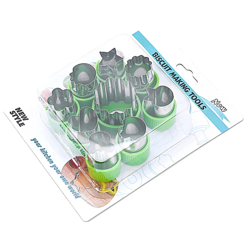 1set Multi-Style Vegetables Cookie Cutter Embossing Mould Cook