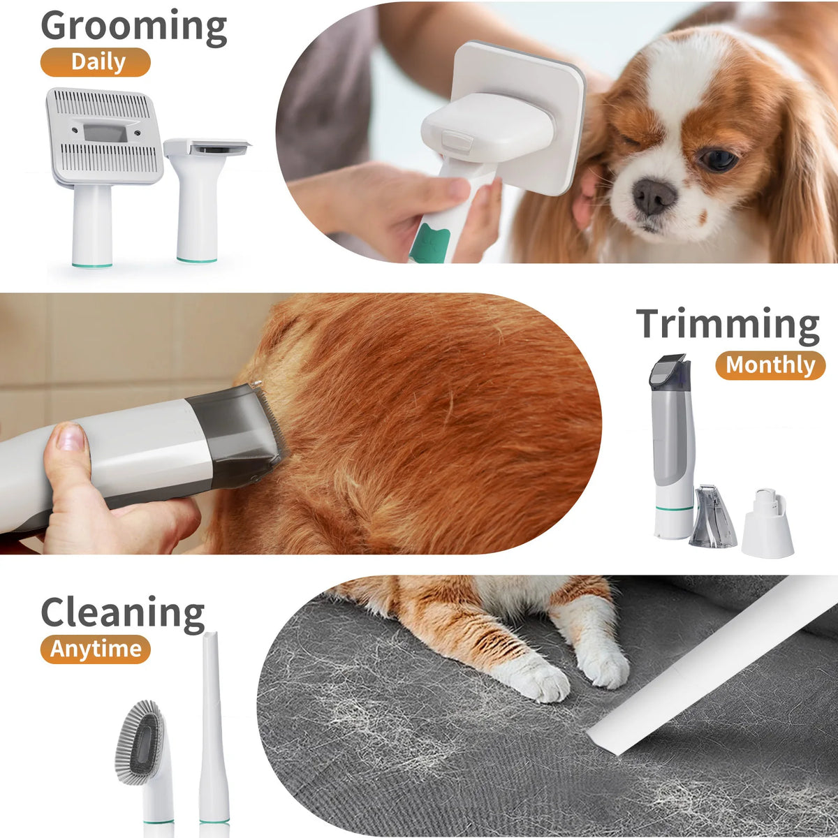 Dog Vacuum Cleaner Cat Hair Dryer 7in1 Pet