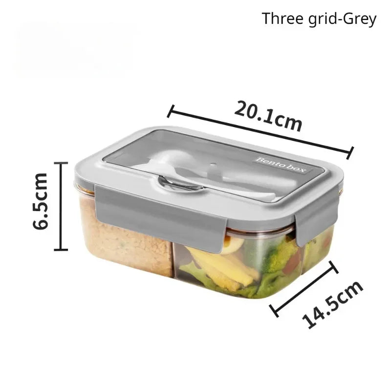 Lunch Box Tableware Office Workers Square Divided Microwave