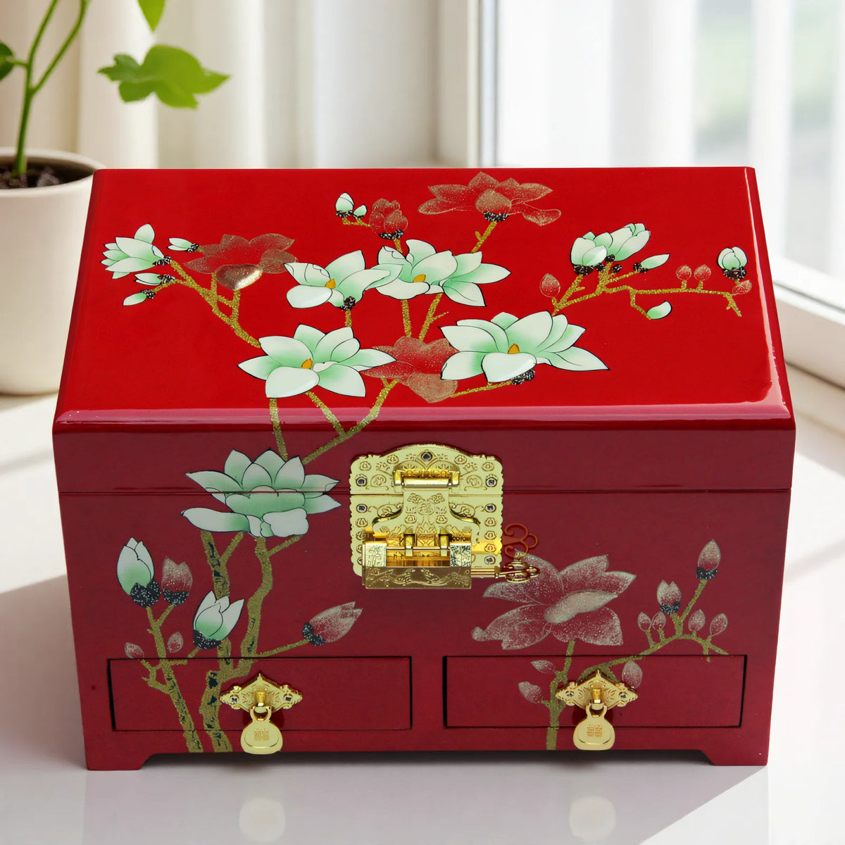 Chinese Style Wooden Lacquer Box Pu Er Tea