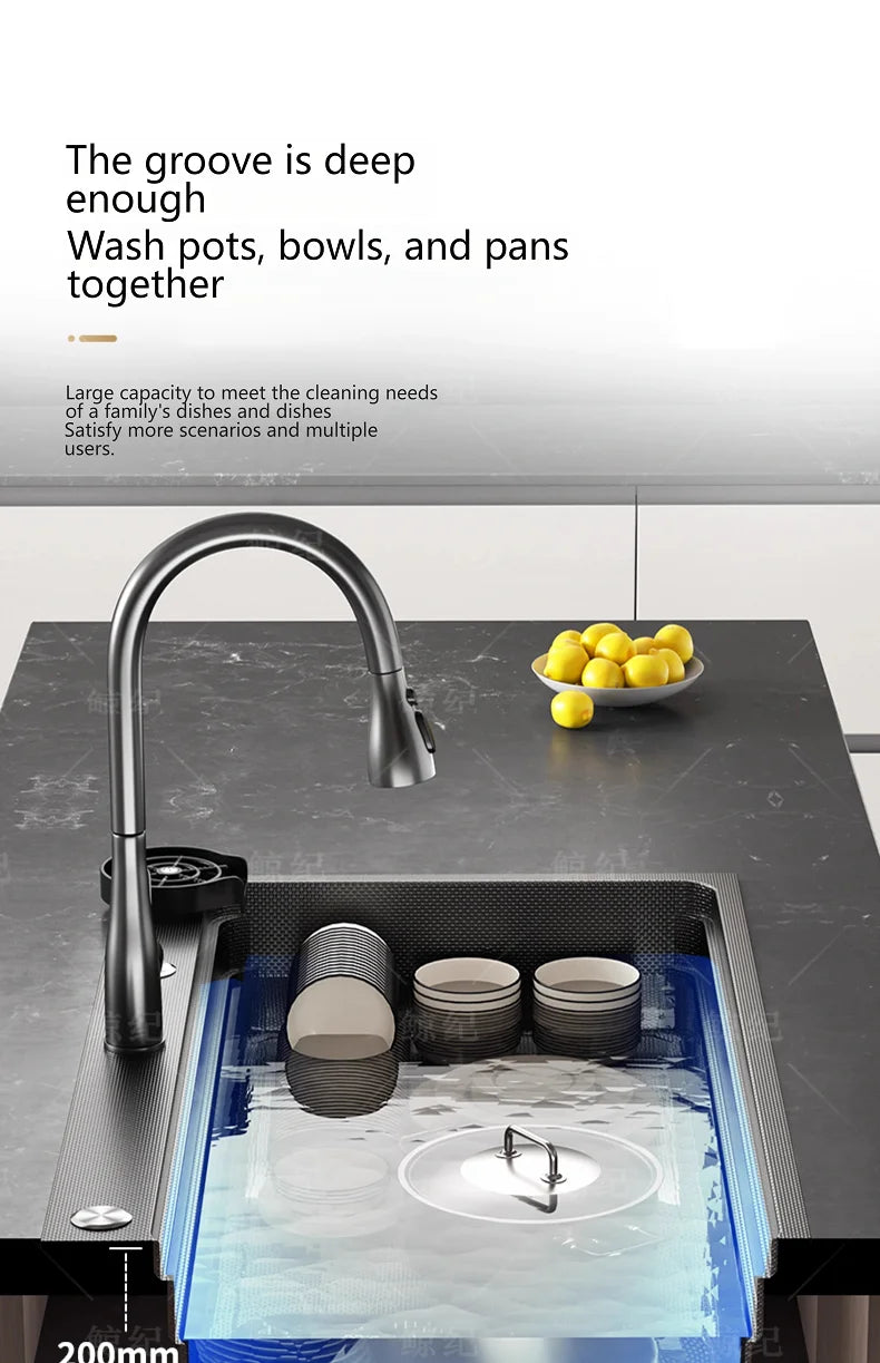 Stainless Steel Sink Gray Large Slot Wash Vegetables