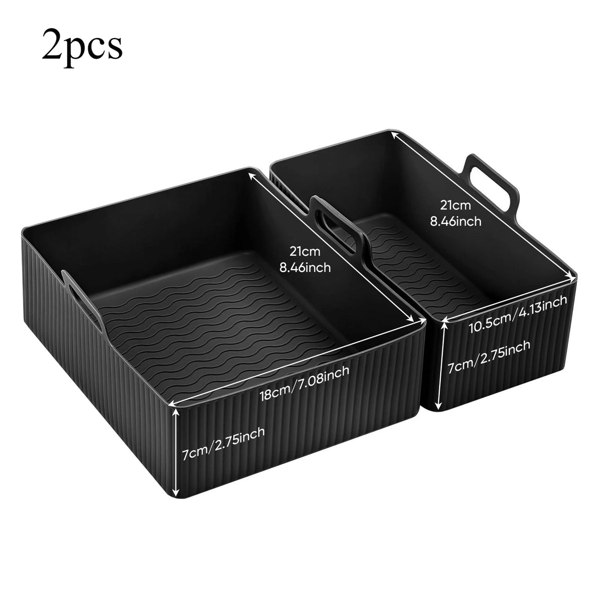 2pcs/Set Silicone Air Fryer Mat Airfryer Baking Pan