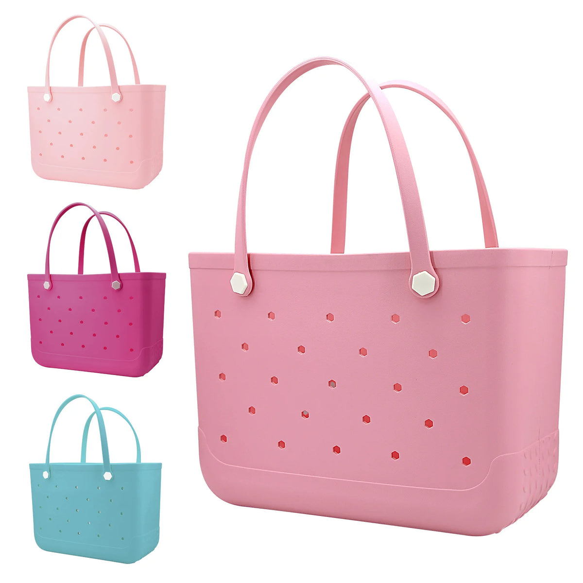 Durable Waterproof Eva Beach Bag Hole Pattern Handheld