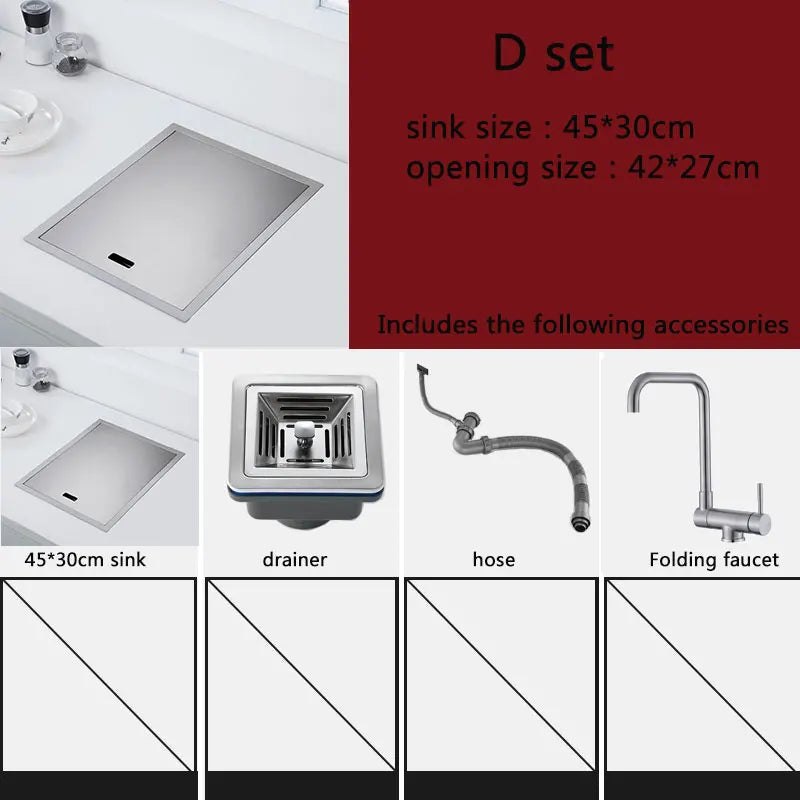 Black Sink Hidden Bowl Bar Small Size Sink