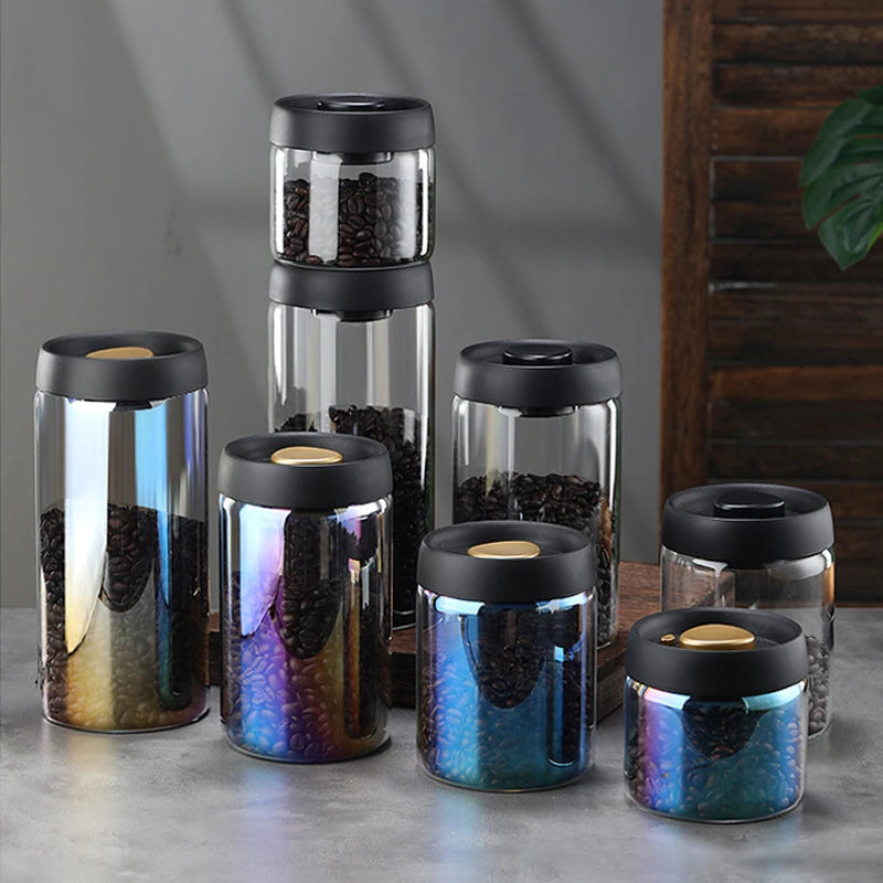 Vacuum Sealed Tank Coffee Bean Glass Sealed Jar