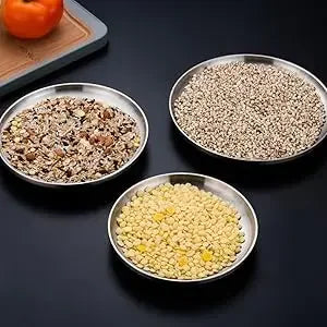 Stainless Steel Metal Dining Disc Round Bone Spitting