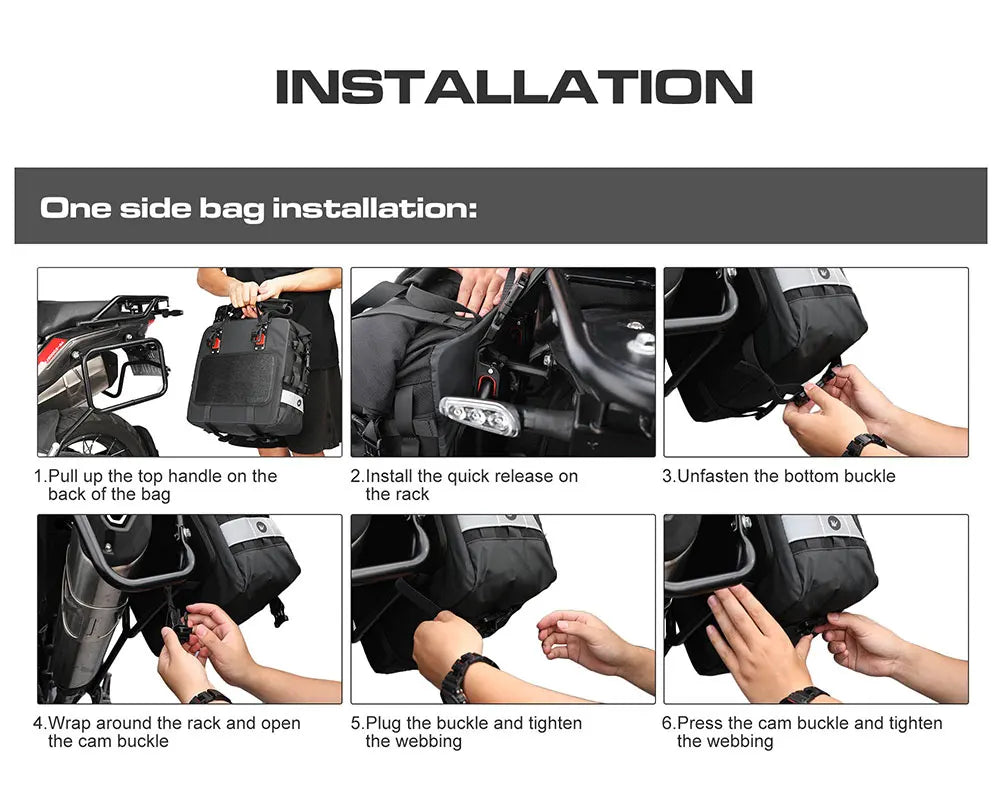 Rhinowalk 2pcs Motorcycle Saddle Bag Motor Bag 3d