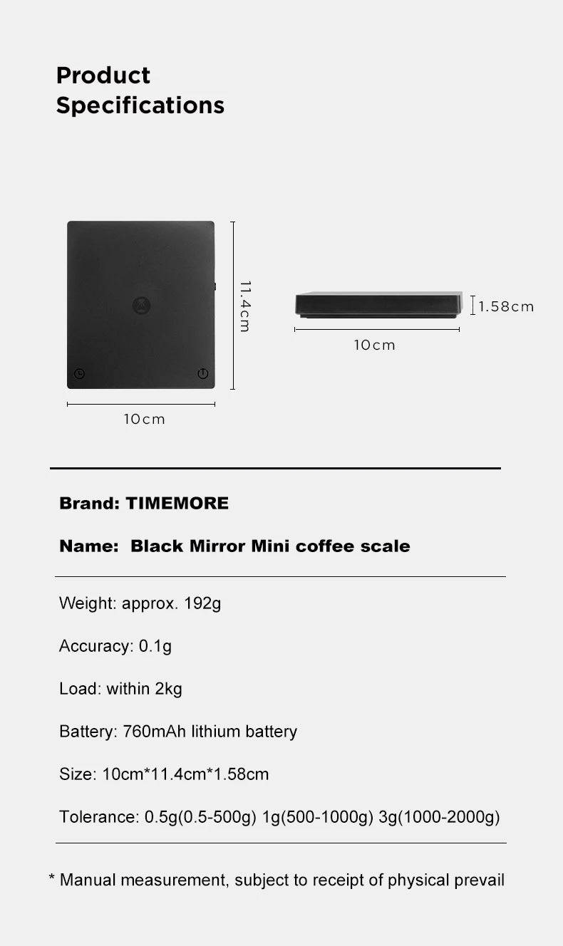 Timemore Scale Black Mirror Mini Pour Over Espresso