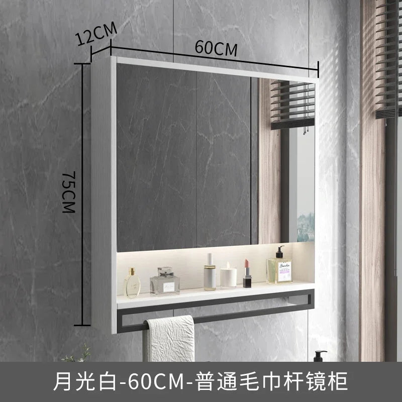 Smart Bathroom Mirror Cabinets Wall-Mounted Backlight Anti-Fog