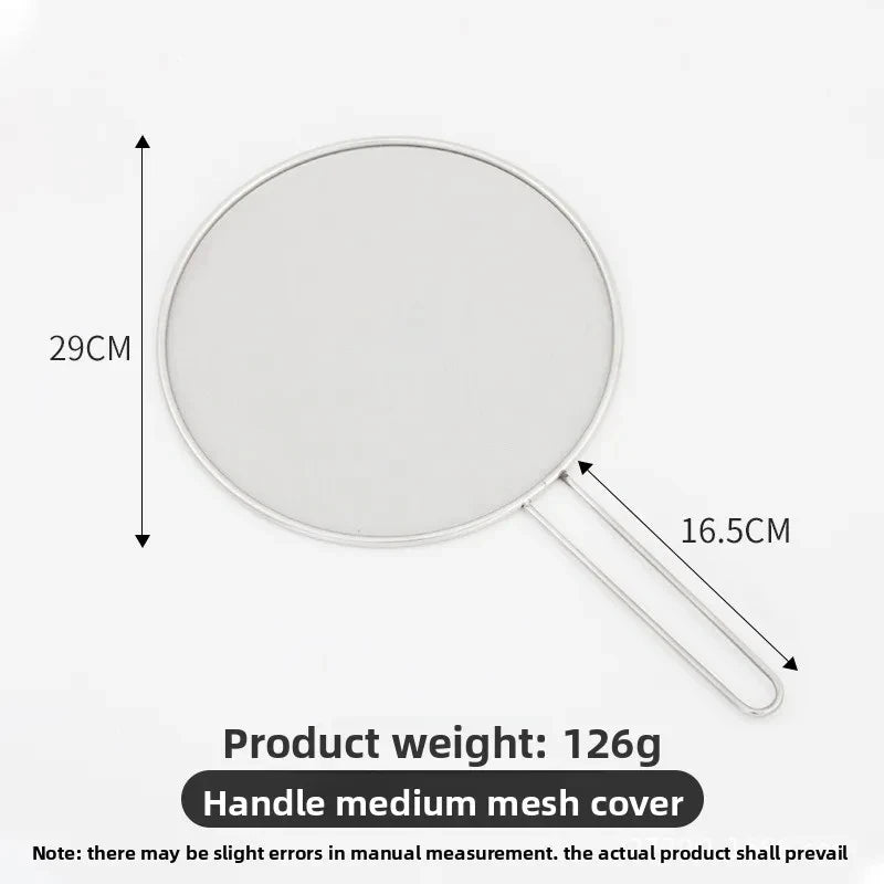 Stainless Steel Splatter Screen Oil-Proofing Lid Spill-Proof