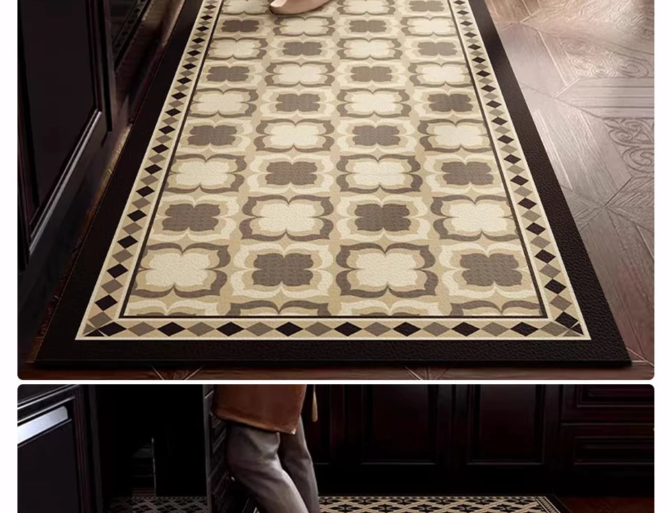Floor Mat Long Rug Waterproof Non-Slip Pvc Leather