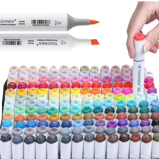 Touchnew Alcohol Markers Soft Brush Dual Tip Fine&Chisel