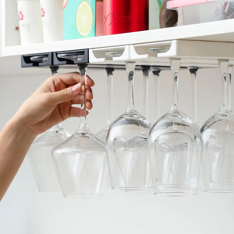 No Drill Creative Upside Down Wine Glass Rack