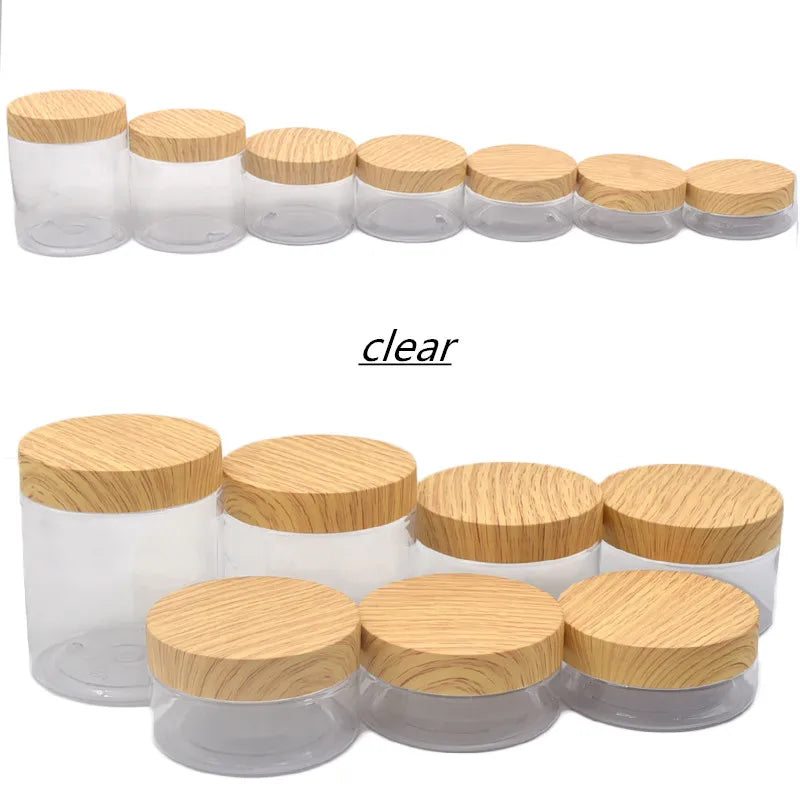 New100/120/150/200g/250g Pet Cream Jar Imitation Wood Grain Lid
