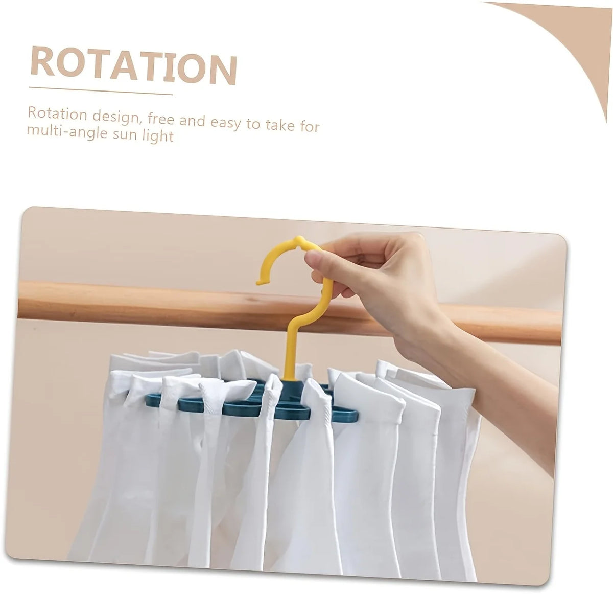 Round Space-Saving Drying Rack 20 Clips - Large-Capacity