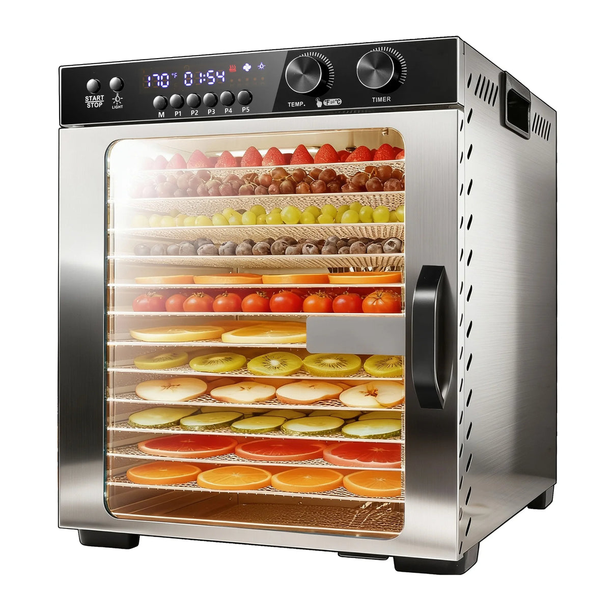 12-Tier Compact Food Dehydrator Multi-Purpose Dryer Jerky Fruits
