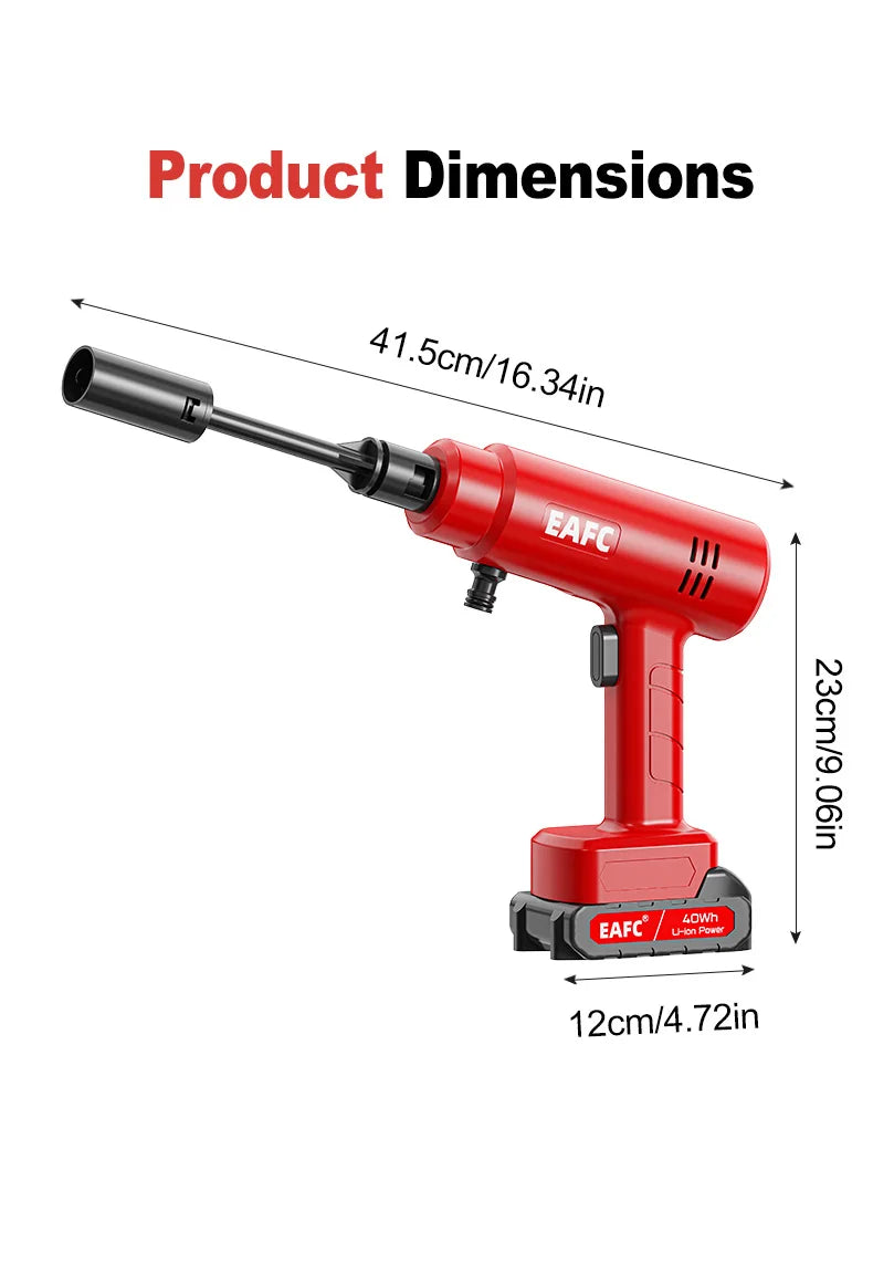 Eafc Cordless High Pressure Cleaning Car Washer 100bar