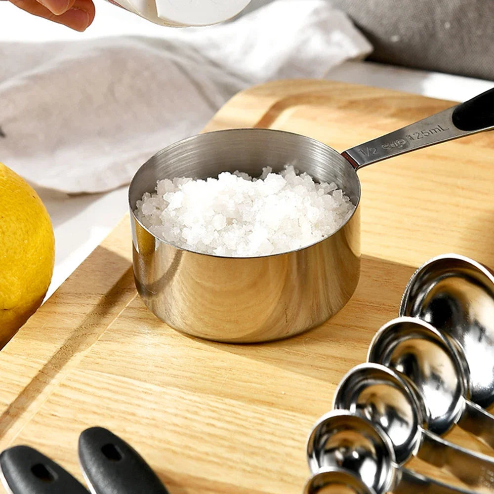 5/10pcs Stainless Steel Measuring Cups Spoons Baking Cake