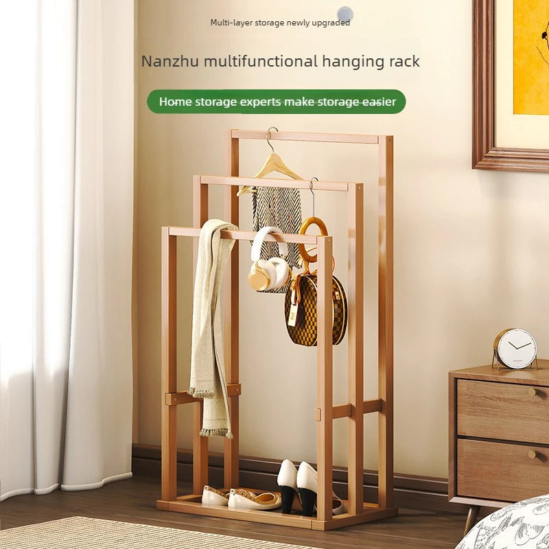 Nordic Style Simple Bamboo Clothes Drying Rack Bathroom